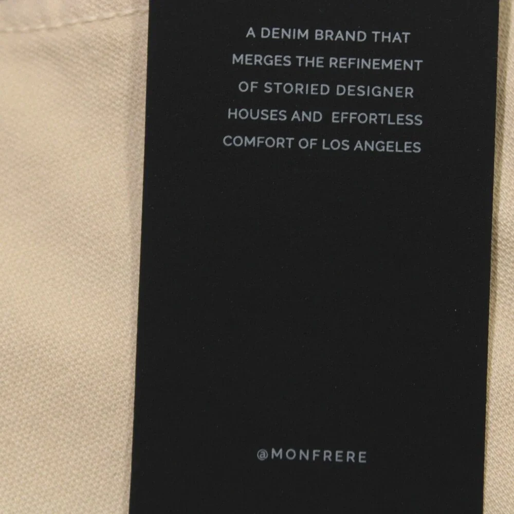 Monfrere NWT Jeans Size 38 US Deniro Slim Straight in Beige Cotton Blend